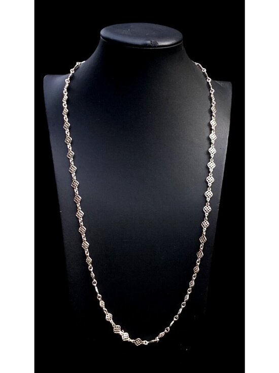 Stella and Dot Jewelry - Stella and Dot Long Silver Tone Chain Link Necklace Layering 32"